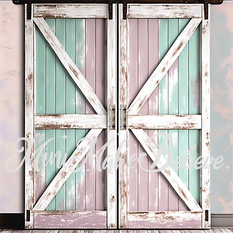 Kate Painted Pastel Barndoor Backdrop Designed by Mini MakeBelieve