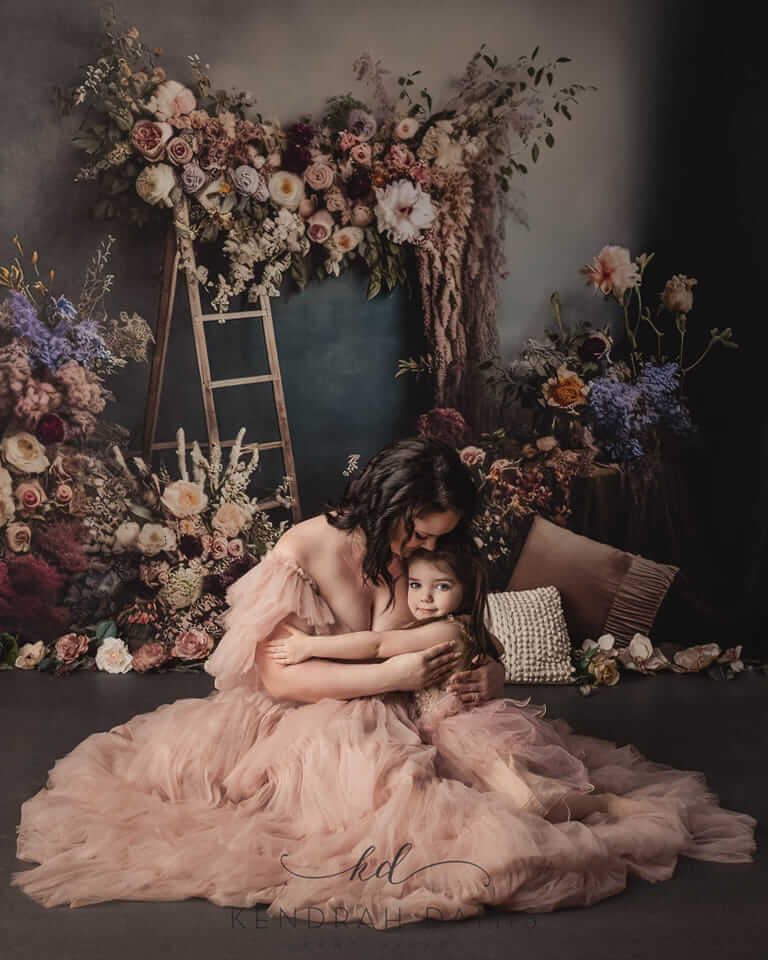 Kate Painterly Fine Art Floral Interior Room with Dried Flowers Backdrop Designed by Mini MakeBelieve