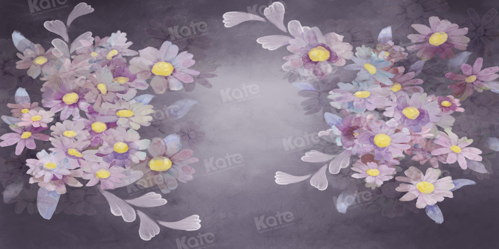 Kate Fine Art Purple Floral Printed Backdrop Designed by GQ