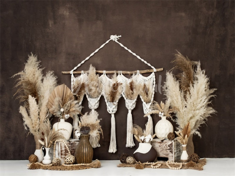 Kate Boho Macrame Brown Backdrop Designed by Ashley Paul