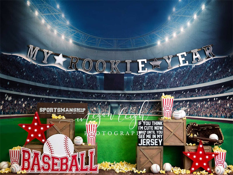 Kate My Rookie Year Baseball Playground Backdrop Designed by Megan Leigh Photography