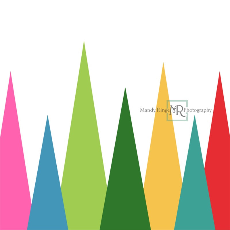 Kate Merry and Bright Christmas Tree Shapes Backdrop Designed by Mandy Ringe Photography