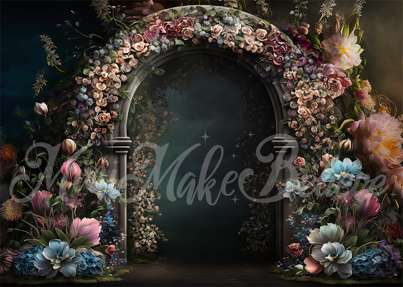 Arco de Flores de Primavera y Fondo de Reja Diseñado por Mini MakeBelieve