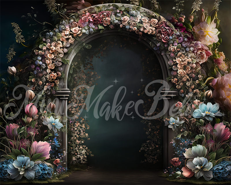 Arco de Flores de Primavera y Fondo de Reja Diseñado por Mini MakeBelieve