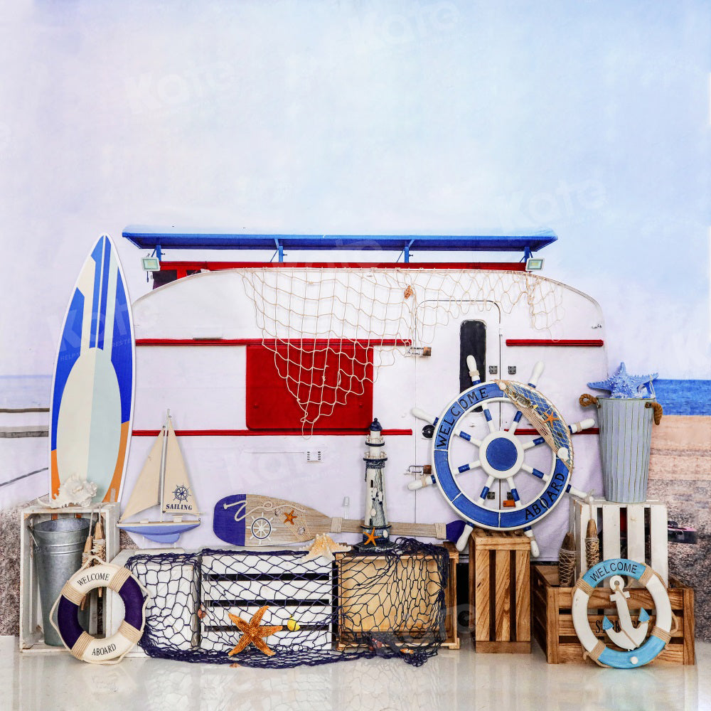 Zomerstrandvakantietafereel voor fotografie