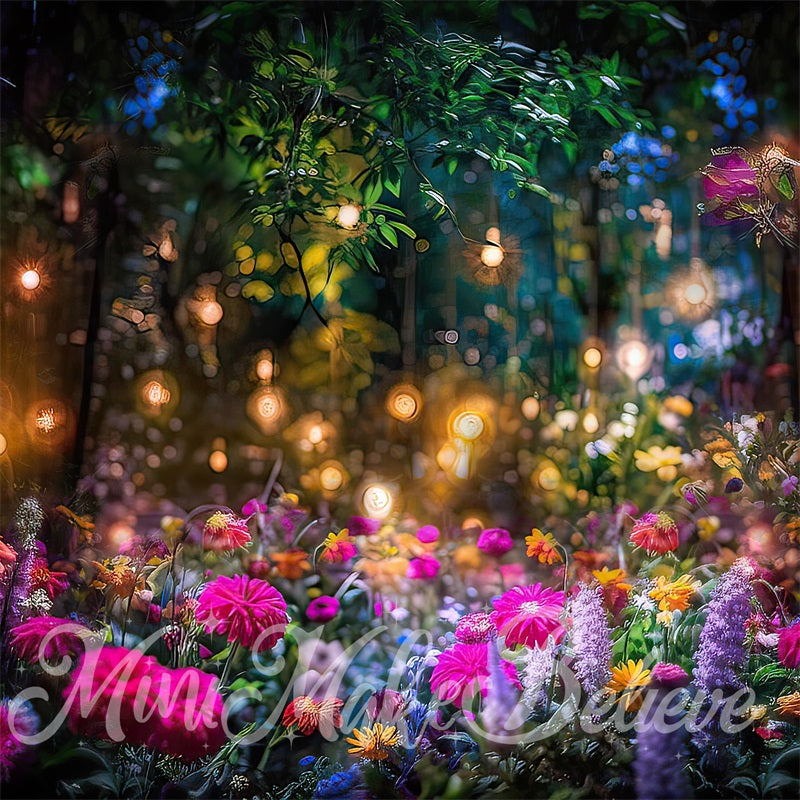 Kate Painterly Fine Art Enchanted Fairy Forest Night Set Backdrop Designed by Mini MakeBelieve