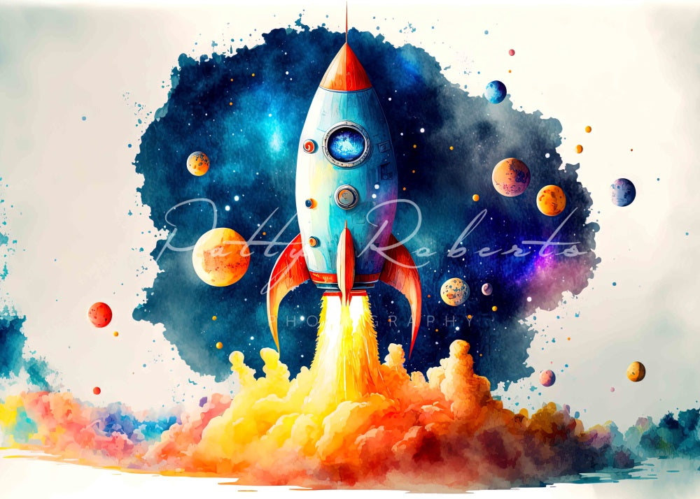 Kate Blast Off into the Unknown Boy Cake Smash Backdrop Designed by Patty Robert