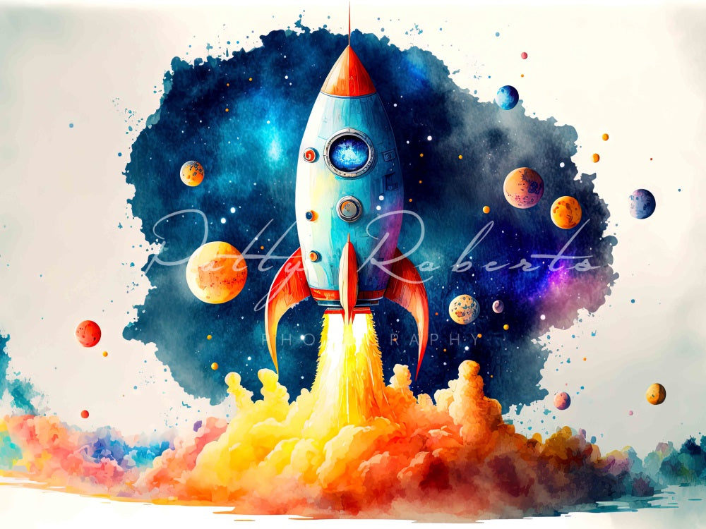 Kate Blast Off into the Unknown Boy Cake Smash Backdrop Designed by Patty Robert