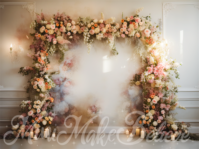 Kate Painterly Fine Art Flower Arch Room Birthday Wedding Celebration Backdrop Designed by Mini MakeBelieve