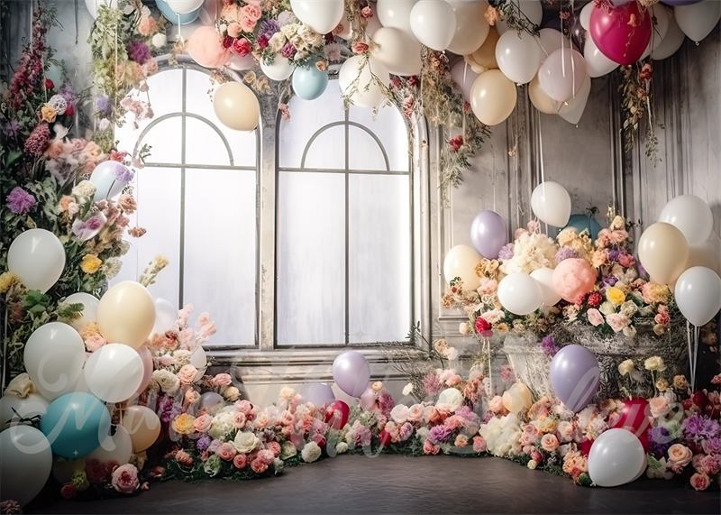 Kate Painterly Spring Distressed Dark Party Room Wedding Birthday Backdrop Designed by Mini MakeBelieve