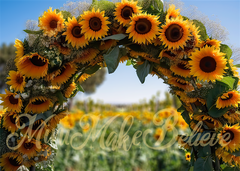 Kate Painterly Summer Fall Sunflower Arch Backdrop Designed by Mini MakeBelieve