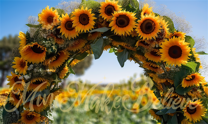 Kate Painterly Summer Fall Sunflower Arch Backdrop Designed by Mini MakeBelieve