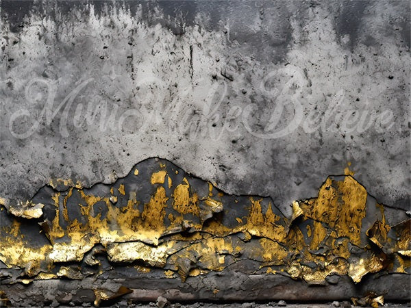 Kate Painterly Fine Art Concrete Gold Wall Backdrop Designed by Mini MakeBelieve