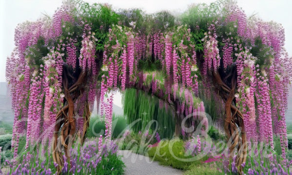 Kate Painterly Fine Art Wisteria Willow Enchanted Tree Arch Backdrop Designed by Mini MakeBelieve