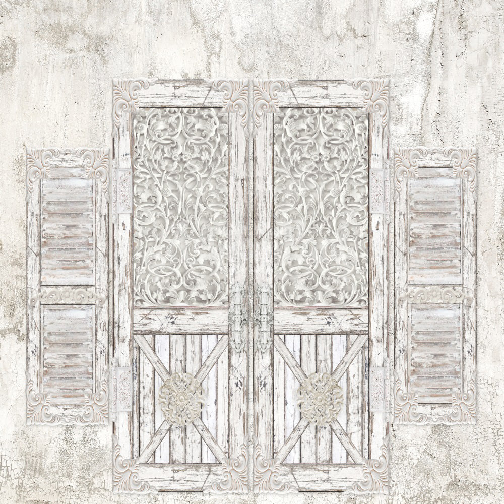 Fondo de Puertas Desgastadas de Estilo Shabby Chic en una Granja Diseñado por Ashley Paul