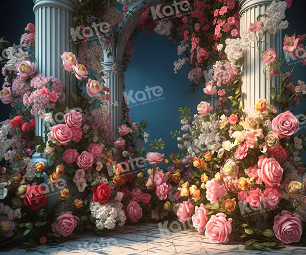 Kate Blossom Flower Wedding Castle Building Backdrop Designed by Chain Photography