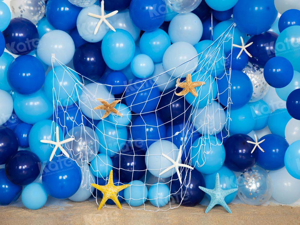Kate Summer Blue Balloon Fishing Backdrop Designed by Emetselch
