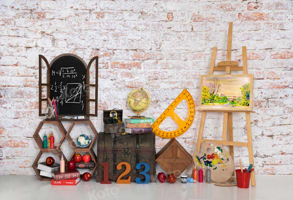 Kate Back to School Brick Wall Artist Backdrop Designed by Emetselch