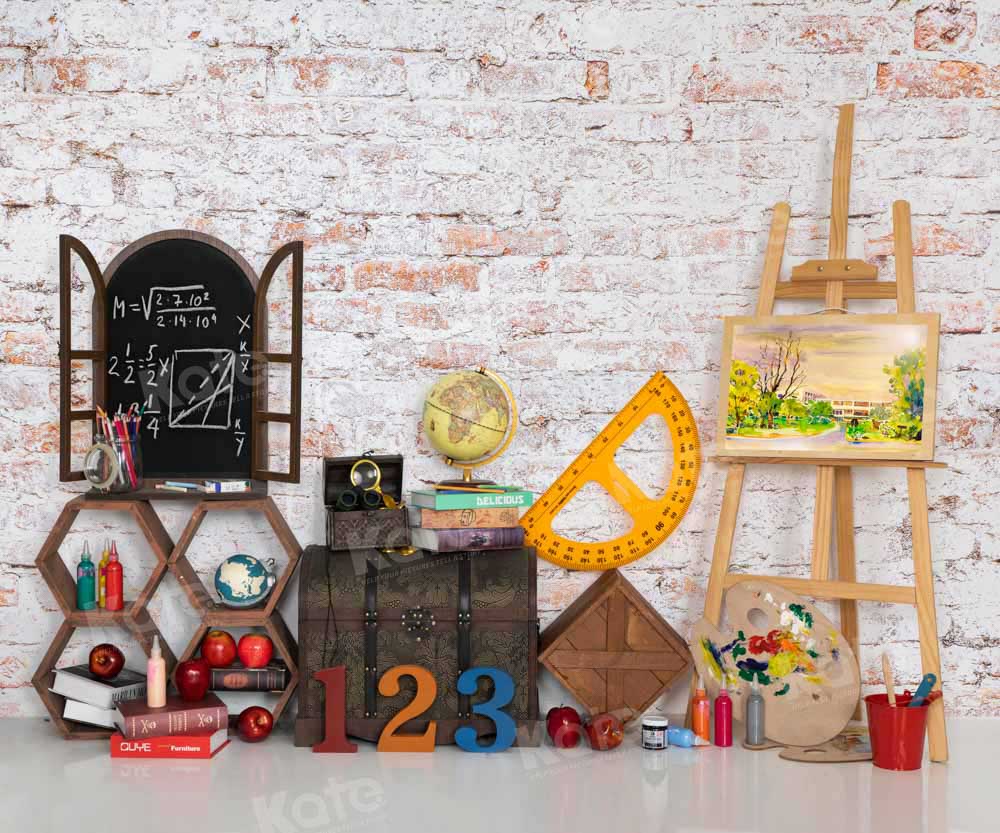 Kate Back to School Brick Wall Artist Backdrop Designed by Emetselch
