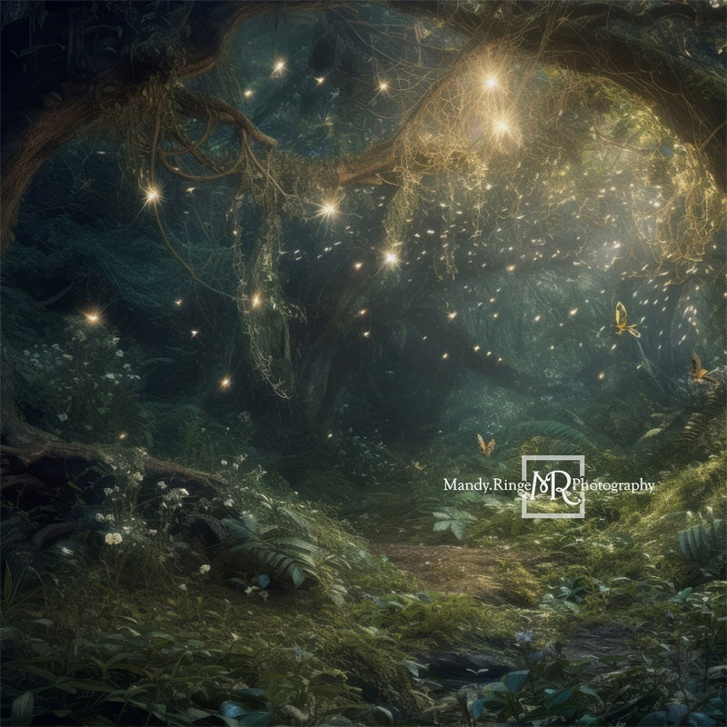 Kate Pet Enchanted Fairy Forest at Night Summer Backdrop Designed by Mandy Ringe Photography