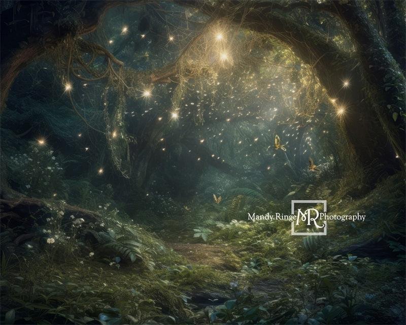 Kate Pet Enchanted Fairy Forest at Night Summer Backdrop Designed by Mandy Ringe Photography