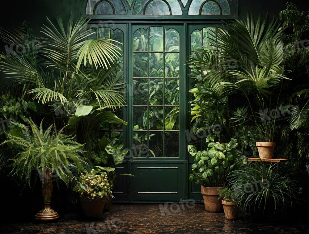 Kate Spring Tropical Plants Greenhouse Garden Door Backdrop Designed by Emetselch