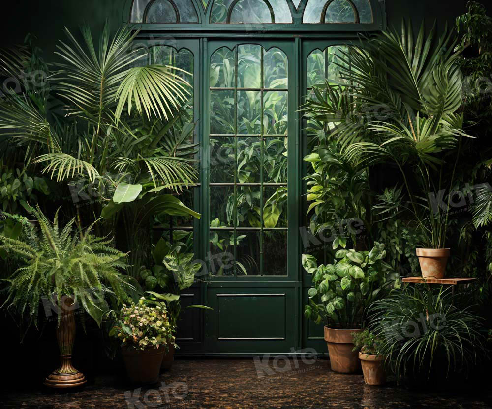 Kate Spring Tropical Plants Greenhouse Garden Door Backdrop Designed by Emetselch