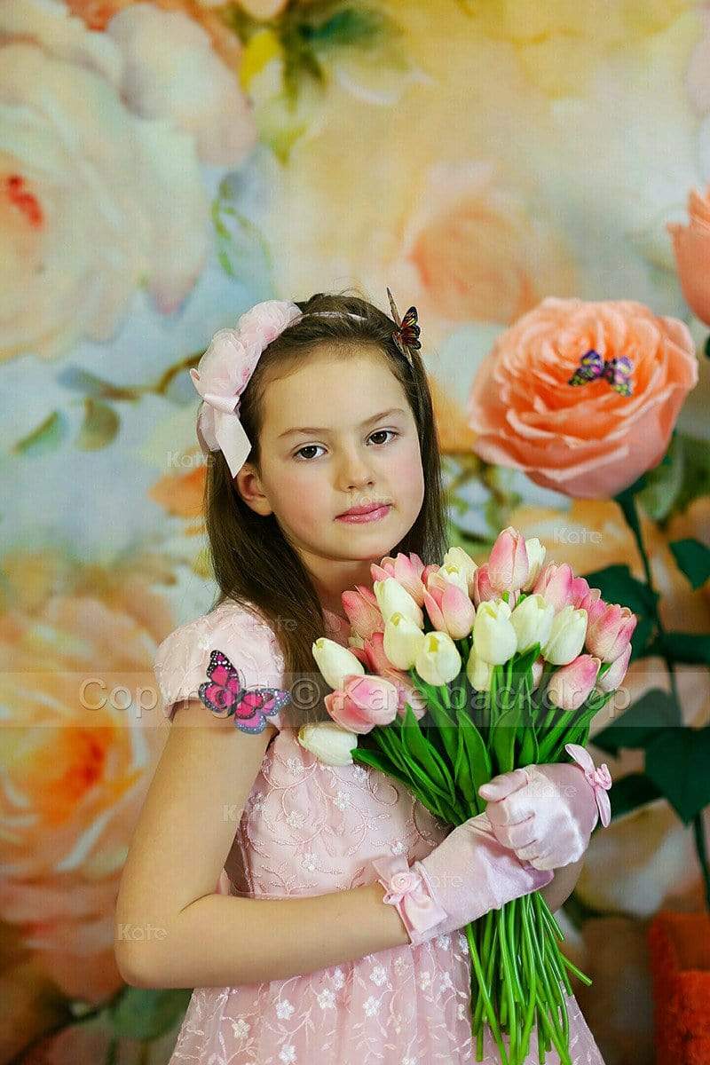 Kate Yellow Florals Background Photography Monther's Day Backdrop - Katebackdrop