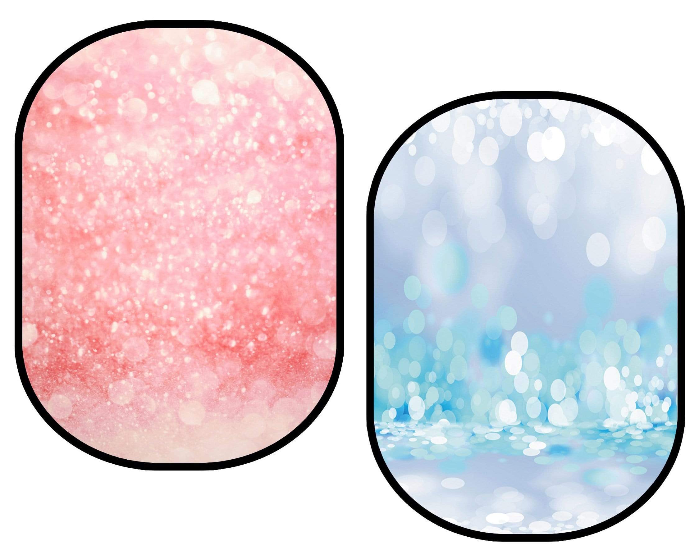 Katebackdrop拢潞Kate Pink Sequins Bokeh/ Blue Sequins Bokeh Collapsible Backdrop Photography 5X6.5ft(1.5x2m)