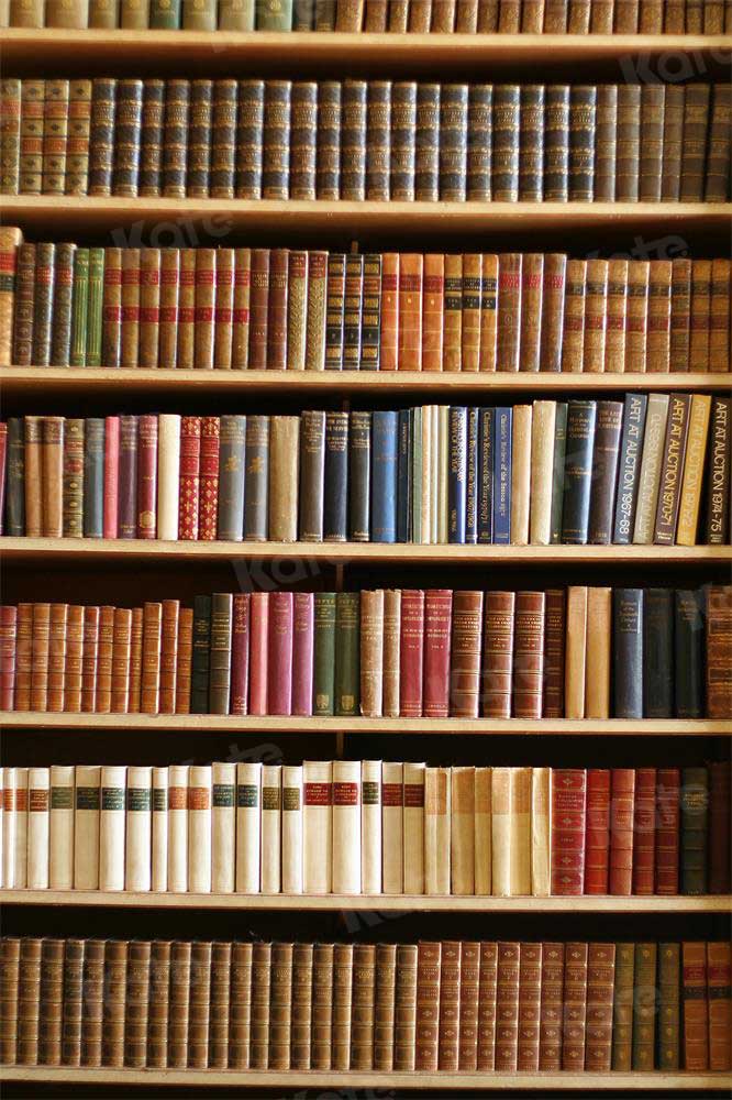 Kate Retro bookshelf Graduation/back to School backdrop bookcase background - Kate Backdrop