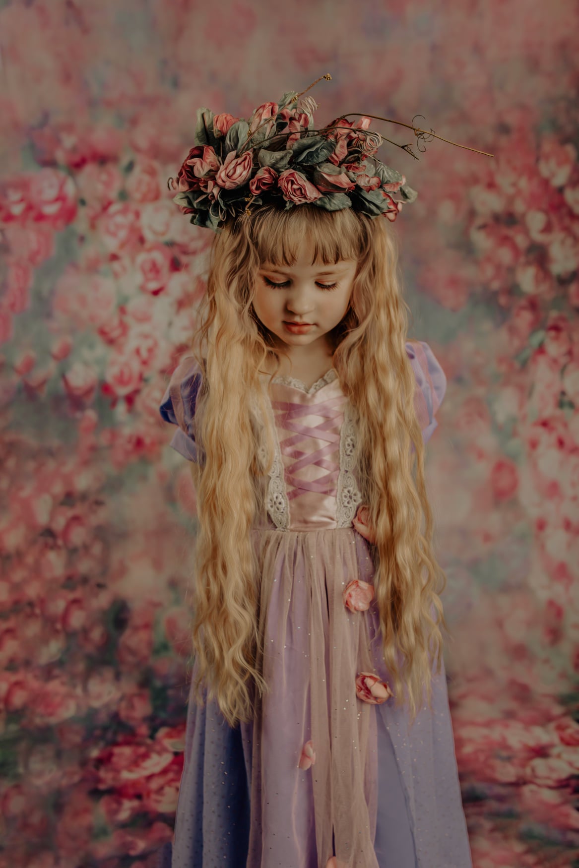 Kate Pink Florals Hand Painting Liked Portrait Photography Backdrops - Katebackdrop