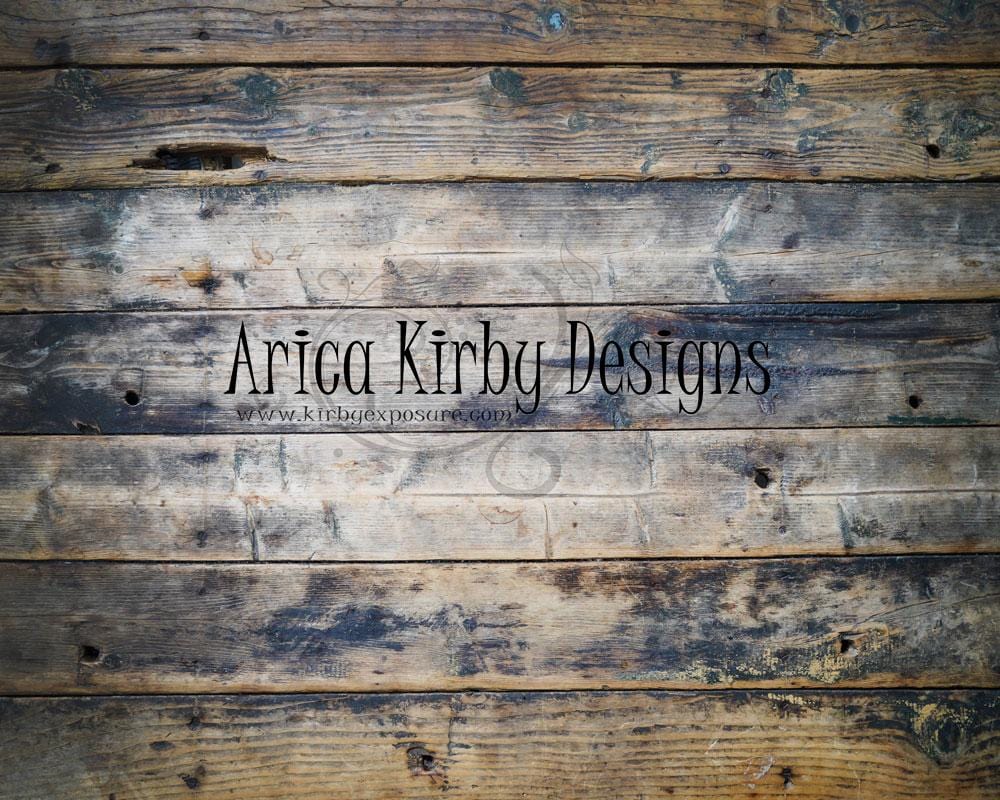 Kate Burnt Wood Planking Rubber Floor Mat Designed by Arica Kirby - Kate Backdrop