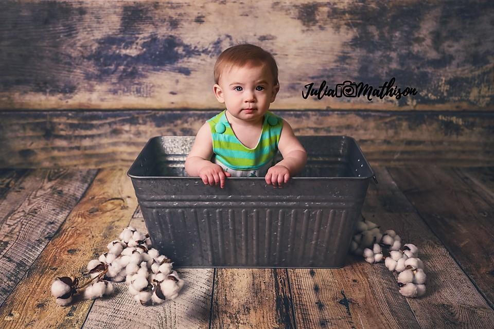 Kate Rustic Wood Dark Planks Rubber Floor Mat Designed by Arica Kirby - Kate Backdrop