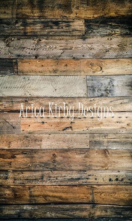 Kate Rustic Wood Dark Planks Rubber Floor Mat Designed by Arica Kirby - Kate Backdrop