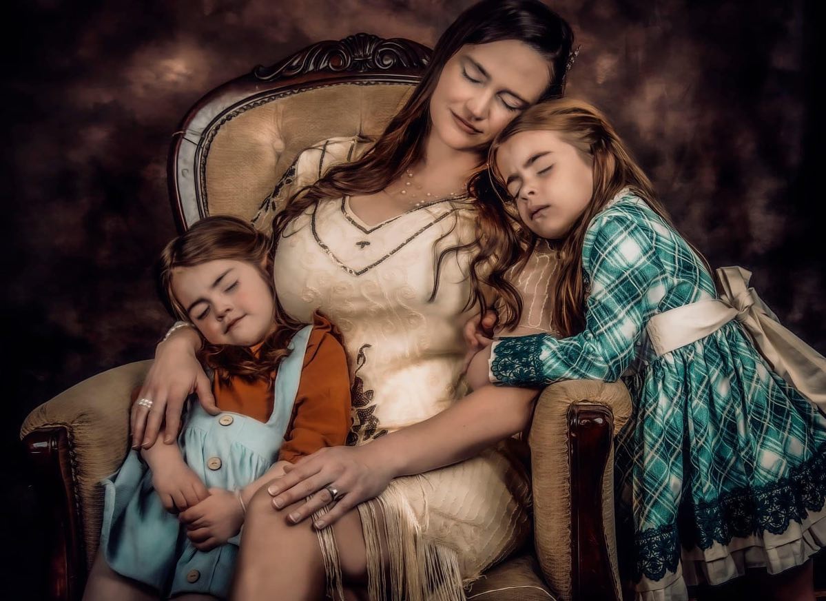 Kate Brown Oil Painting/Blue Texture Collapsible Backdrop Photography 5X6.5ft(1.5x2m) - Kate Backdrop