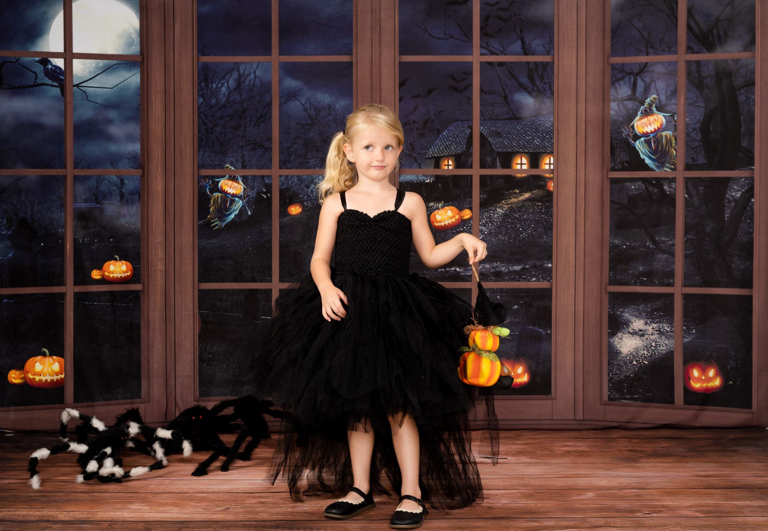 Kate Wooden Window Halloween Backdrop Designed by Chain Photography - Kate Backdrop