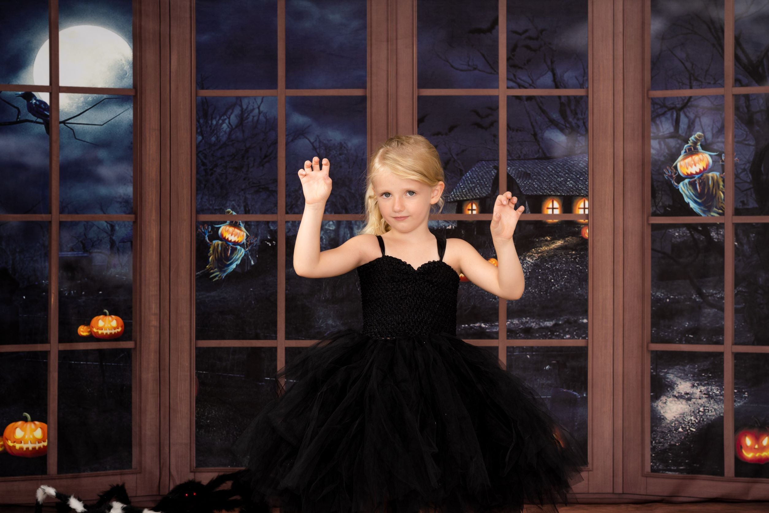 Kate Wooden Window Halloween Backdrop Designed by Chain Photography - Kate Backdrop