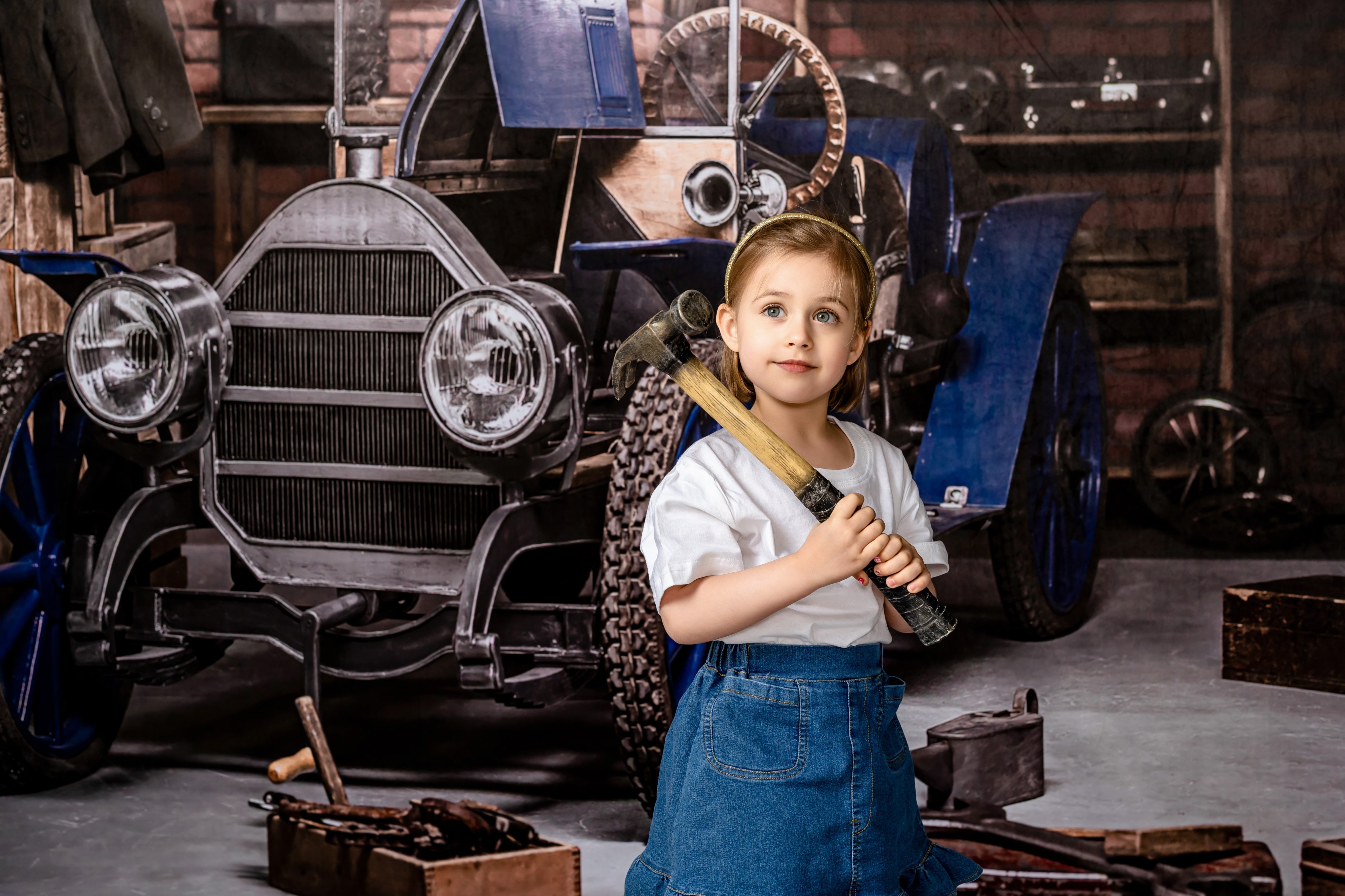 Kate Father's Day Garage Car Workshop Backdrops for Boy - Kate Backdrop