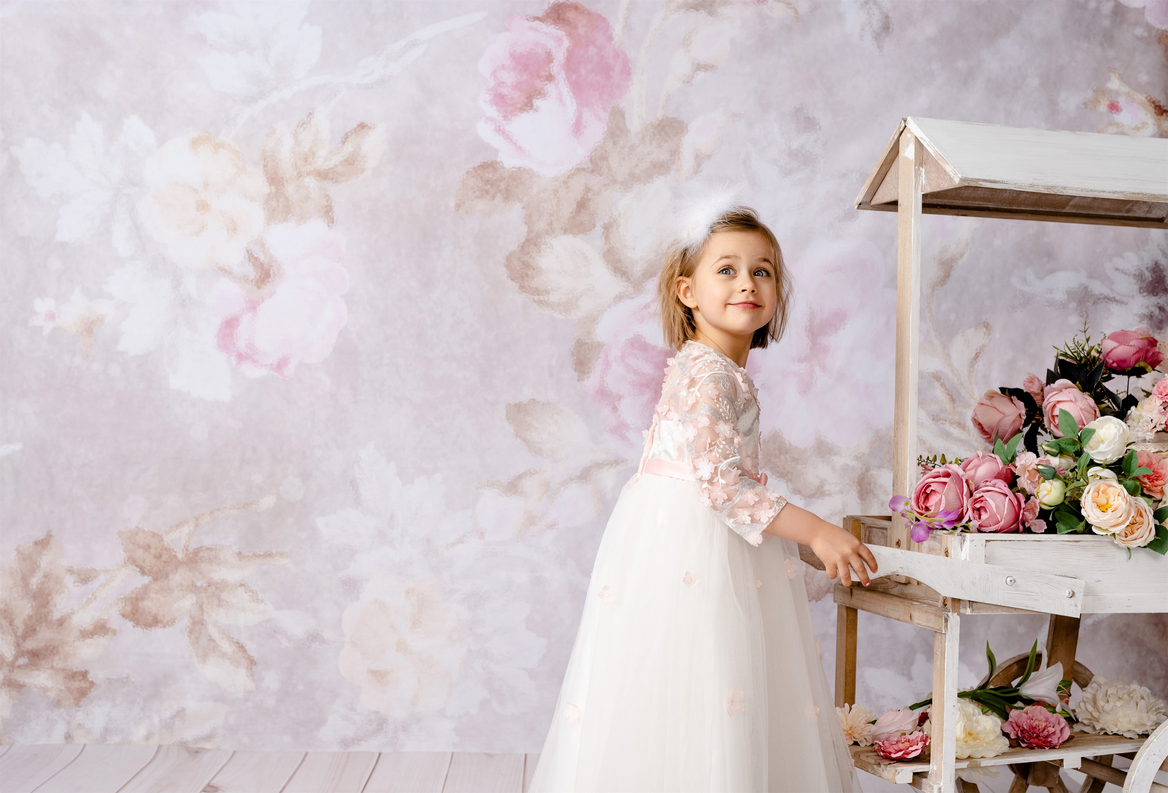 Kate Retro Blurry Bokeh Florals Backdrop for Photography Designed by JFCC - Kate Backdrop