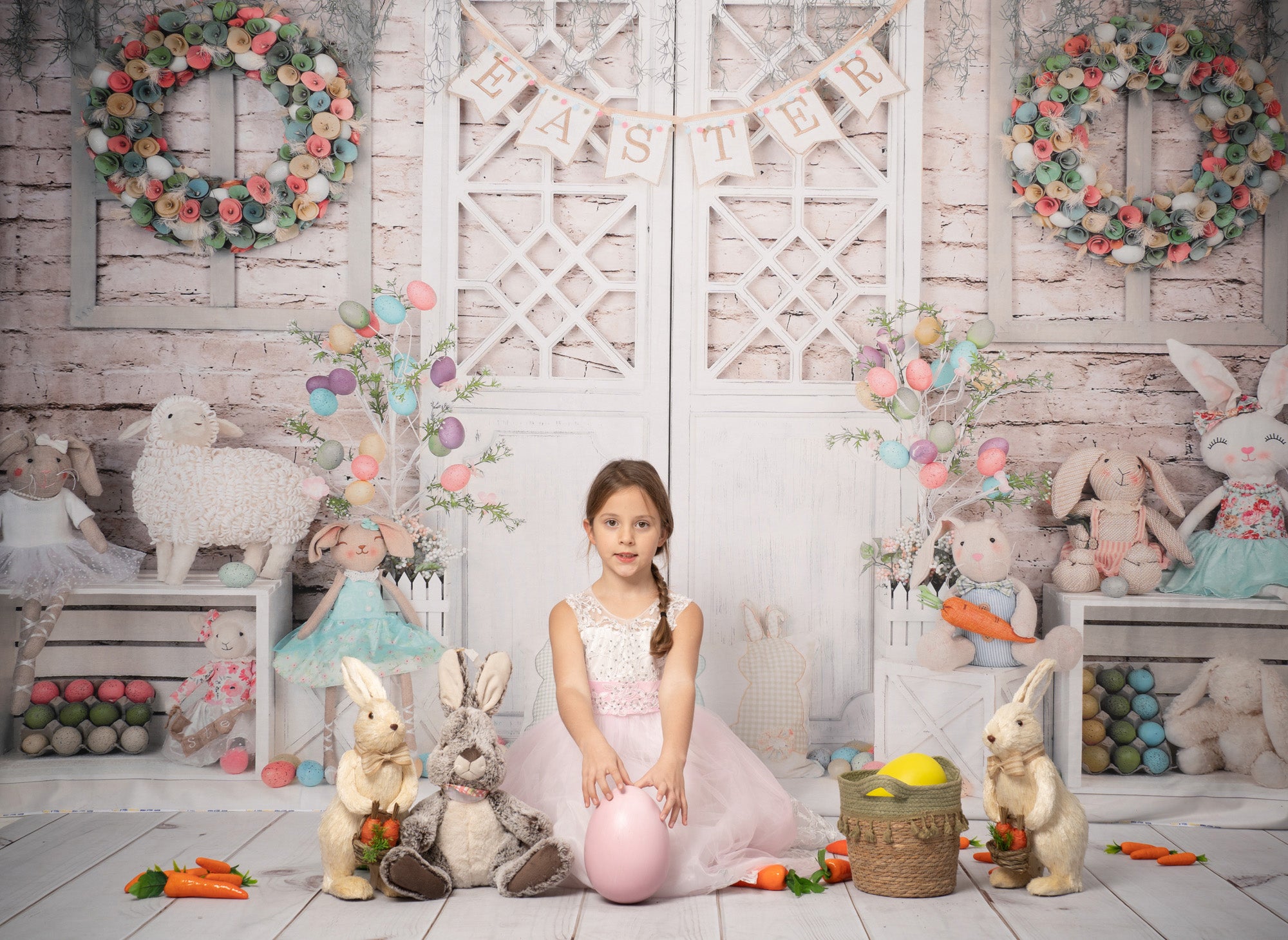 Kate Barn Door Colorful Egg Easter Backdrop for Photography - Kate Backdrop