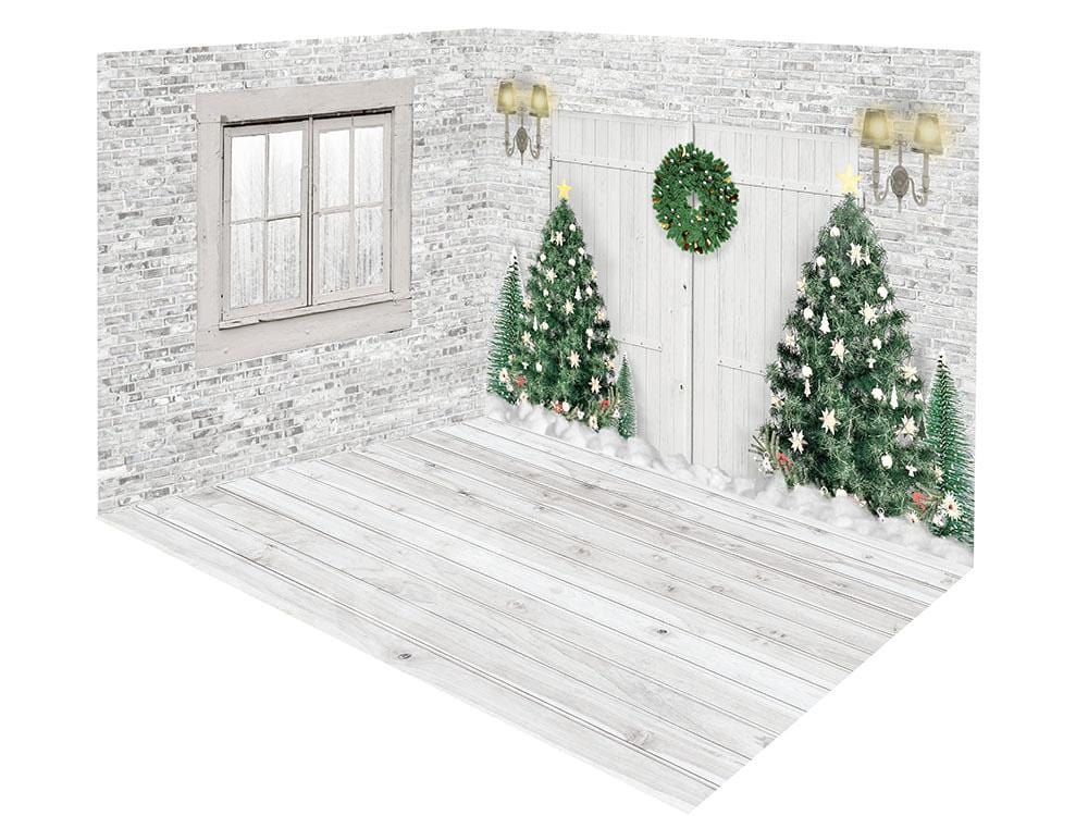 Kate Xmas White Door Christmas Tree Window Room Set - Kate Backdrop