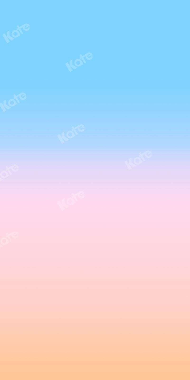 Kate Abstract Baby Blue Gradient Peach Backdrop Designed by Kate Image - Kate Backdrop
