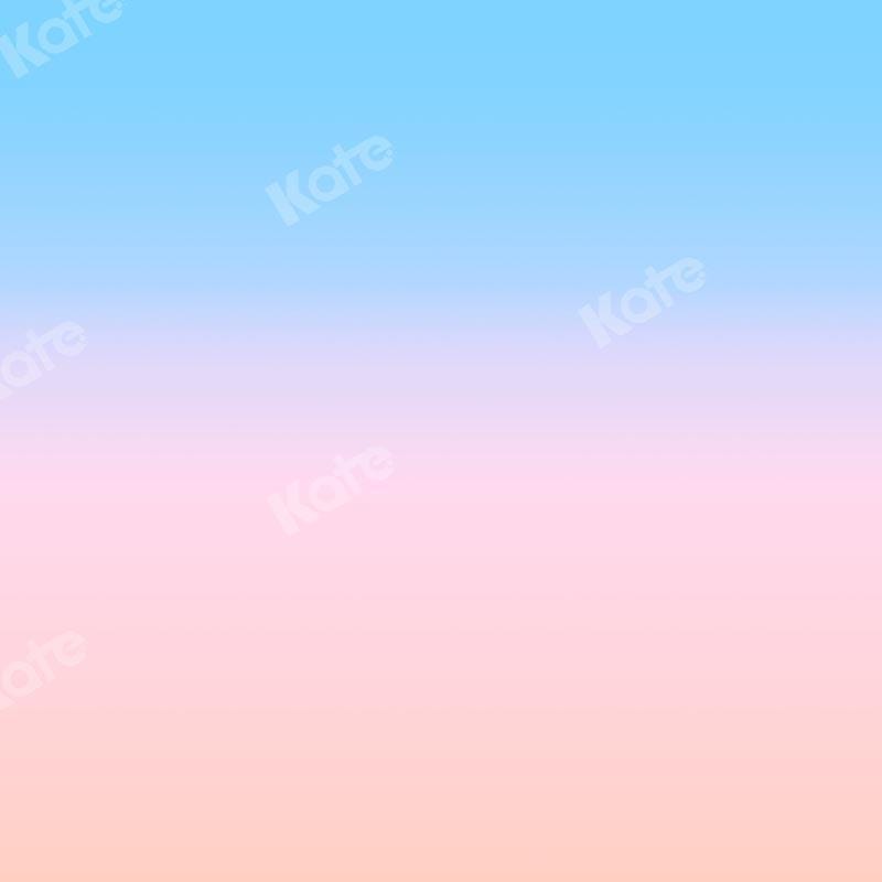 Kate Abstract Baby Blue Gradient Peach Backdrop Designed by Kate Image - Kate Backdrop