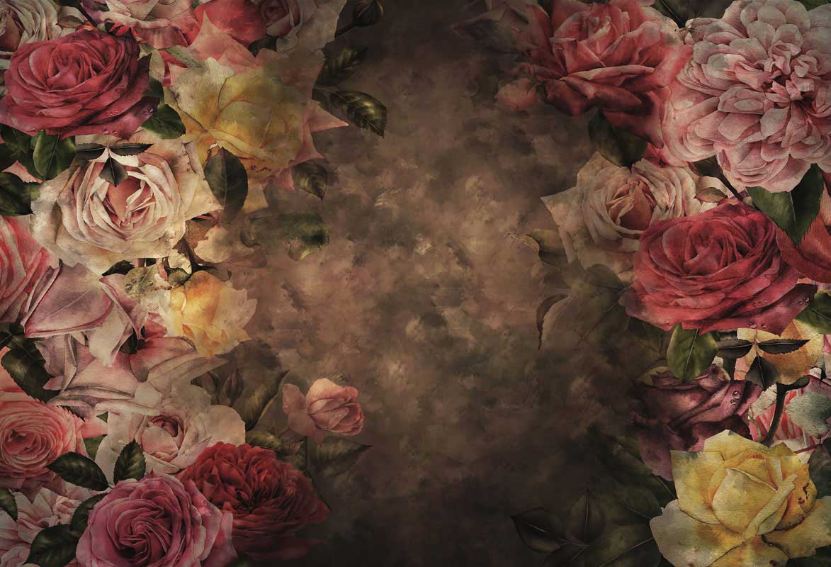 Kate Retro Abstract Flowers Backdrop Designed By Jerry_Sina - Kate Backdrop