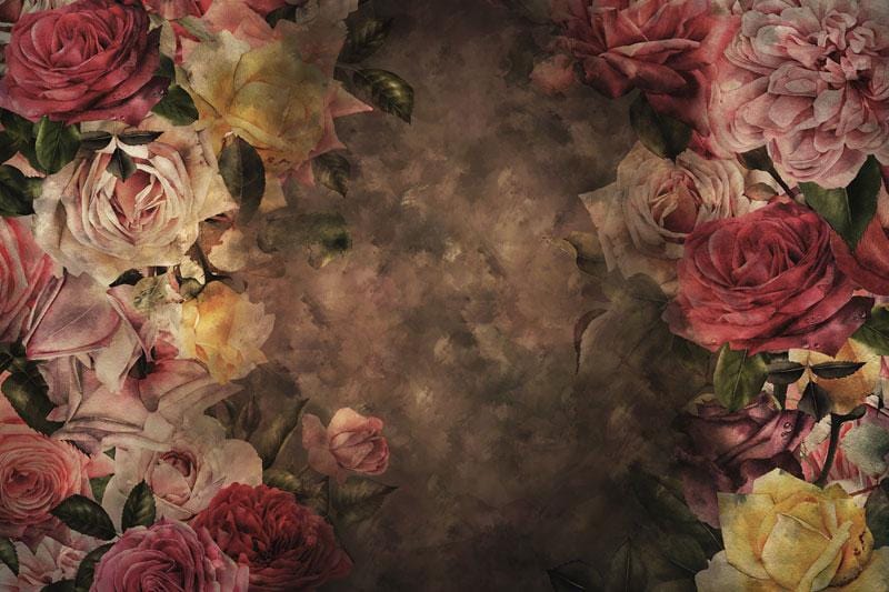 Kate Retro Abstract Flowers Backdrop Designed By Jerry_Sina - Kate Backdrop