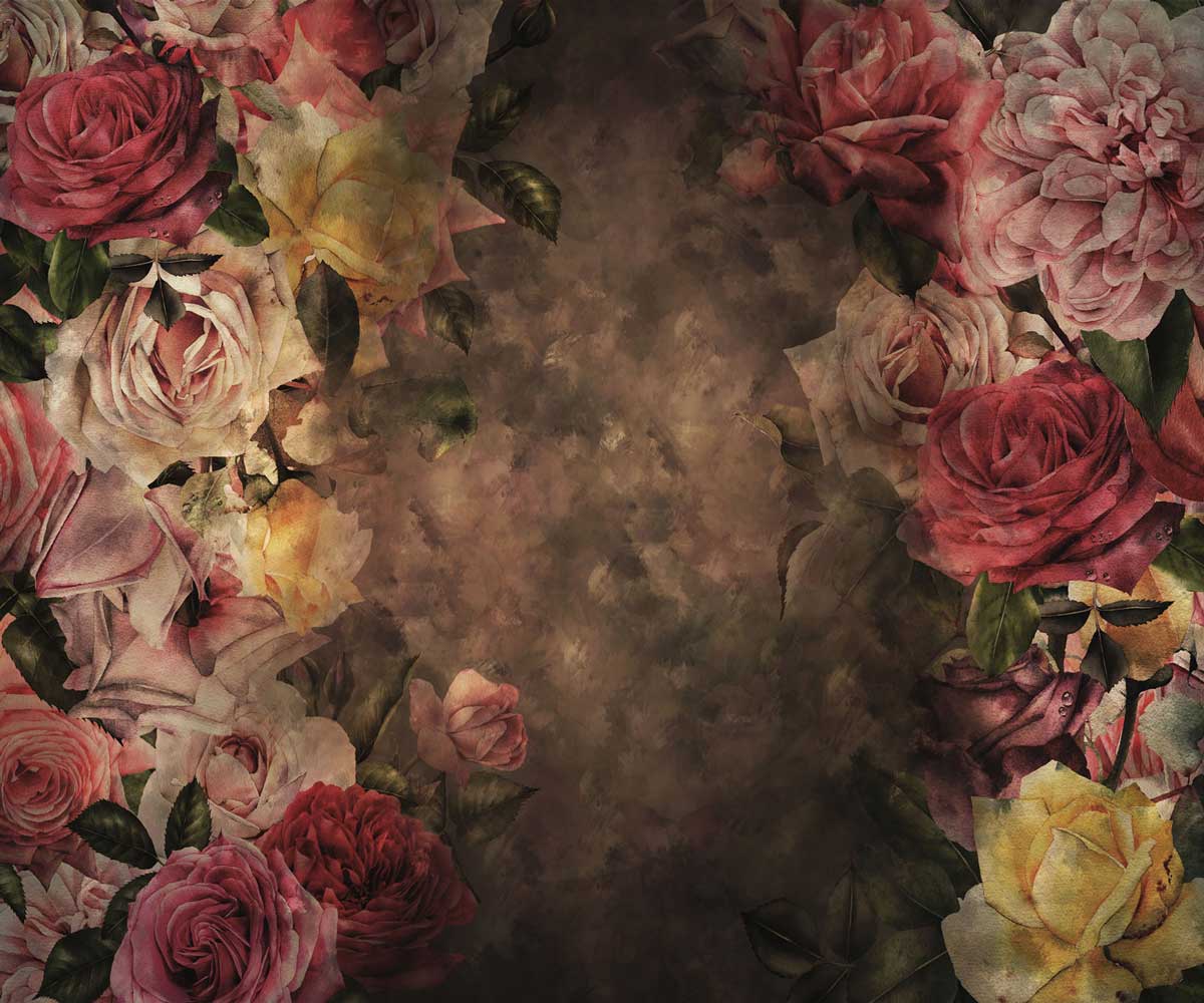 Kate Retro Abstract Flowers Backdrop Designed By Jerry_Sina - Kate Backdrop