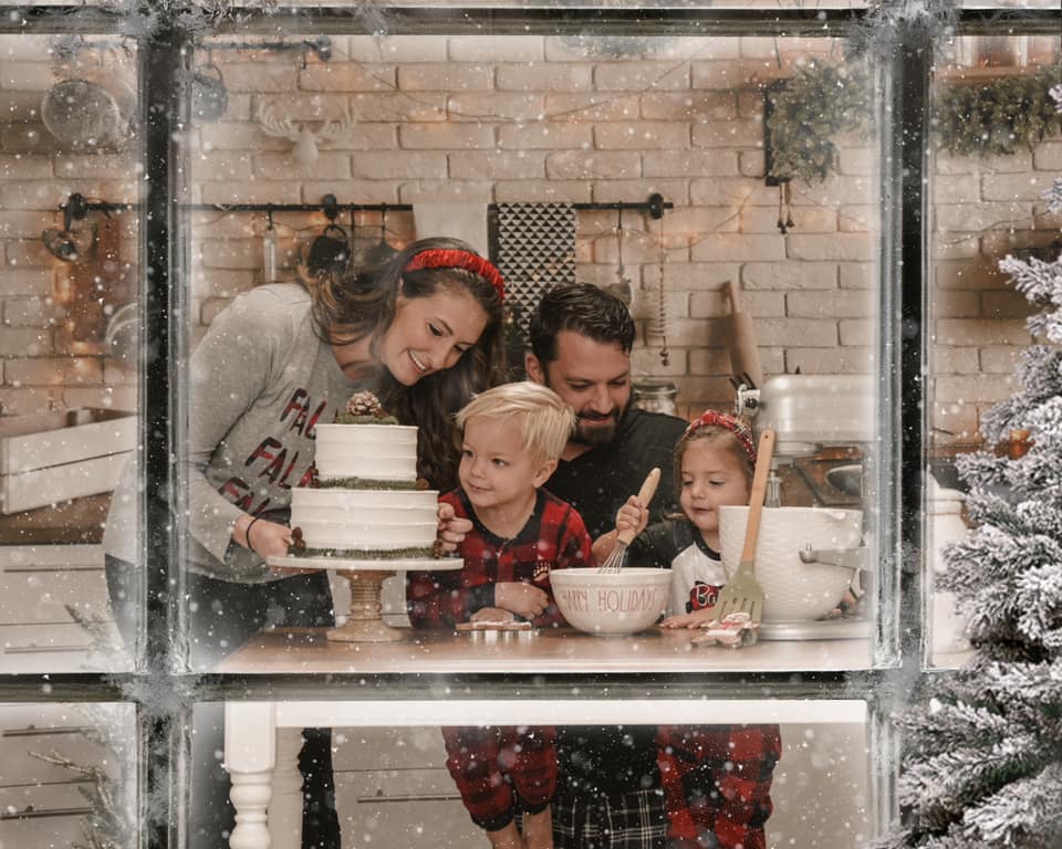 Kate White Brick Wall Christmas Kitchen Backdrop Designed By Jerry_Sina - Kate Backdrop