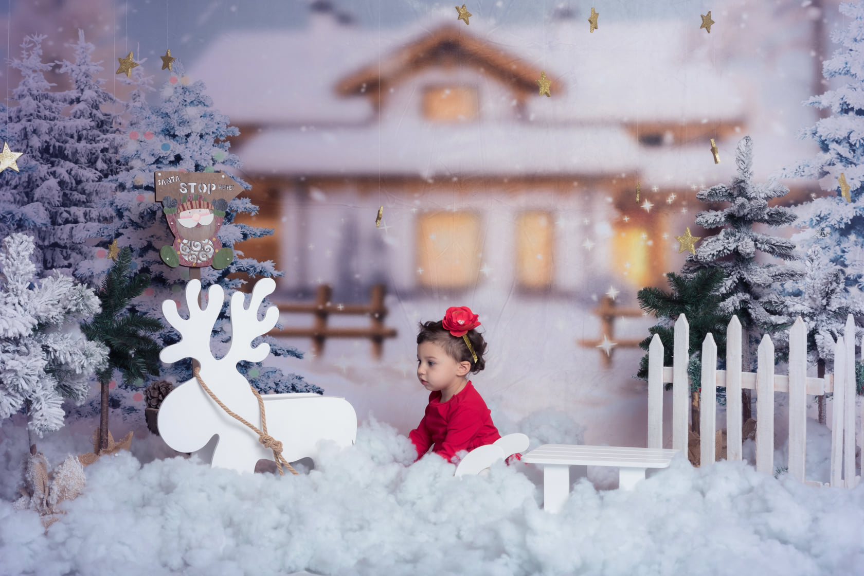 Kate Christmas Winter Trees House Backdrop Designed By Jerry_Sina - Kate Backdrop