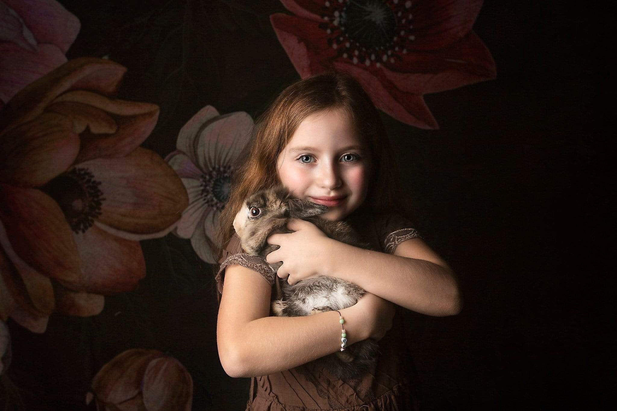 Katebackdrop鎷㈡綖Kate Floral Vintage Flowers Black Backdrop for Photography by Jerry_Sina