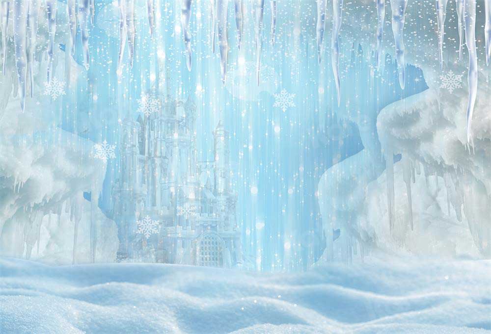 Kate Winter Ice Frozen Snow Castle/Christmas Backdrop Designed By Jerry_Sina - Kate Backdrop